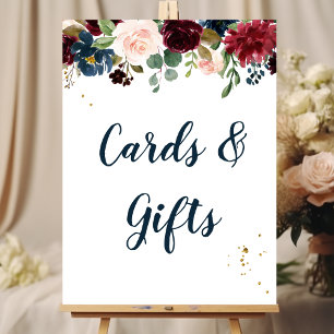 Poster Flores Rustic Burgundy Marinho Blue & Red Beauty