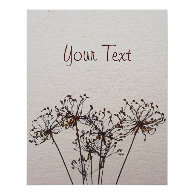 Pôster Flores Secas Por Aquarela (Frente)