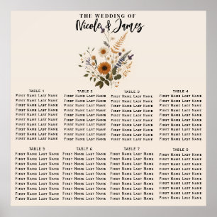 Poster Flores Selvagens Assento de Cadeira de Casamento F