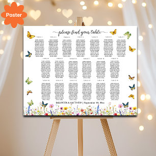 Poster Flores Selvagens Borboletas 19 Mesas