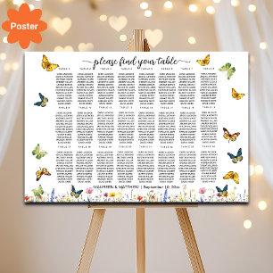 Poster Flores Selvagens Borboletas 24 Mesas