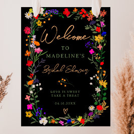 Poster Flores selvagens brilhantes do moderno boho brava