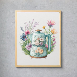 Poster Flores Selvagens Coffee Kettle Colorida