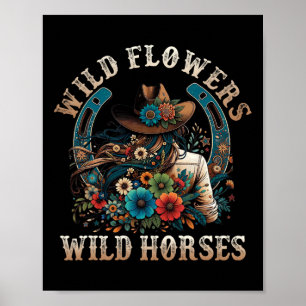 Poster Flores Selvagens de Cowgirl dos Sundes Meridionais