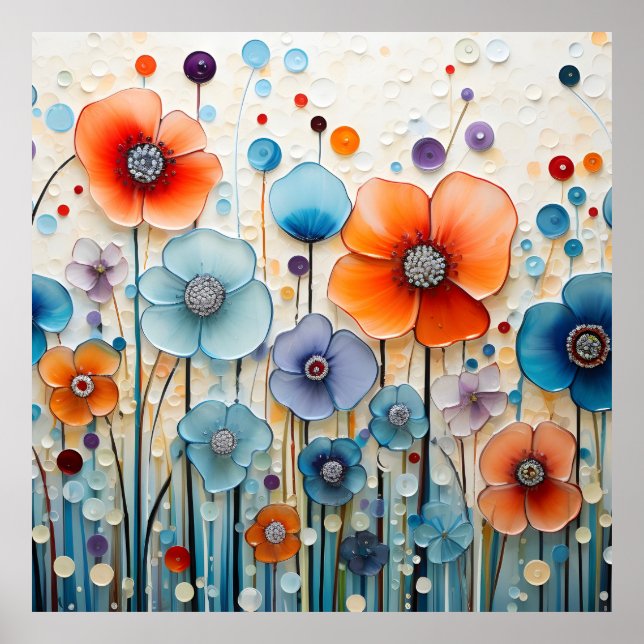 Poster Flores selvagens florescentes entonadas (Frente)