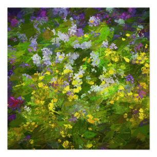 Pôster Flores Selvagens Impasto - Arte Flor Original