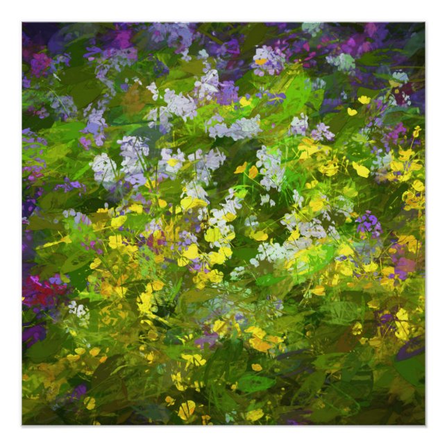 Pôster Flores Selvagens Impasto - Arte Flor Original (Frente)