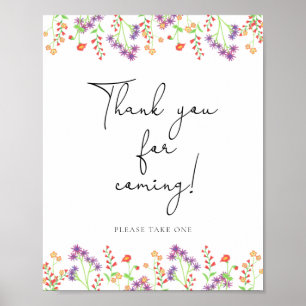 Poster Flores selvagens \ Obrigado por vir