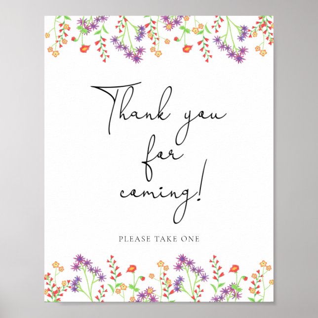 Poster Flores selvagens \ Obrigado por vir (Frente)