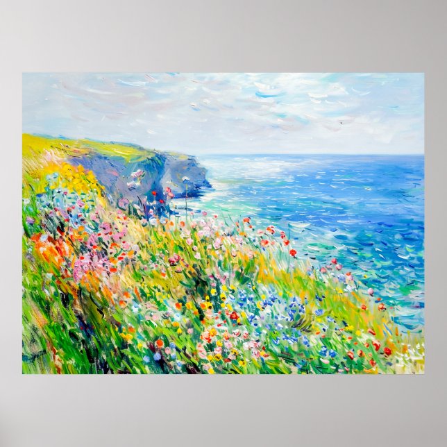 Poster Flores selvagens por Cliff Impressionista Costeiro (Frente)