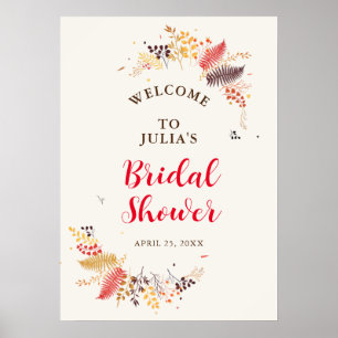 Poster Flores Selvagens Samambaia Folhagem Casamento