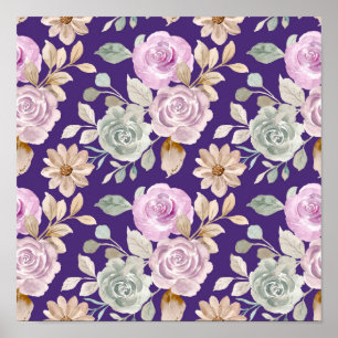 Poster Flores Sem Costura