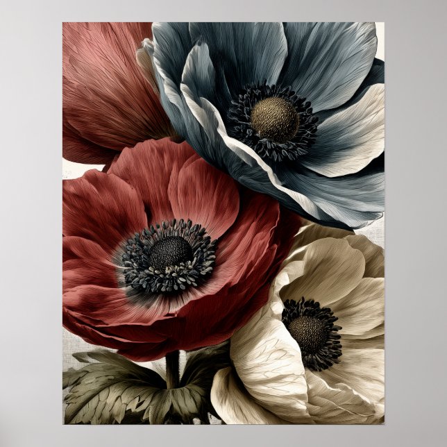 Poster Flores silvestres Anêmona (Frente)