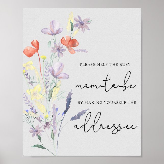 Poster Flores Silvestres Boho - Ajude a Mãe Atarefada a E (Frente)