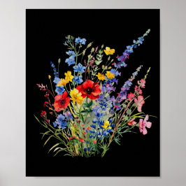 Poster Flores silvestres bonitas, amantes da Natureza