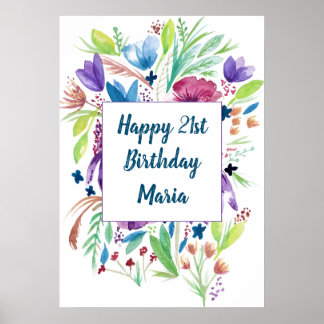 Poster Flores silvestres coloridas