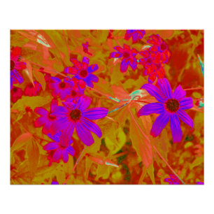 Pôster Flores Silvestres Coloridas Ultravioleta, Magenta