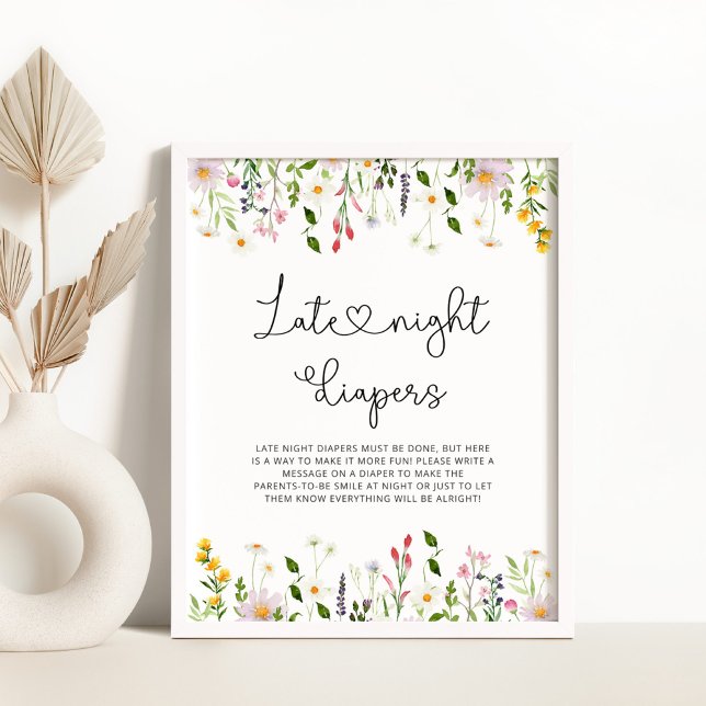 Poster Flores silvestres de aquarelas Caça noturna tardia (Criador carregado)