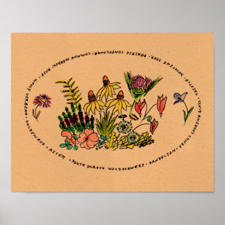 Poster Flores Silvestres de Dakota do Sul por Susan Young