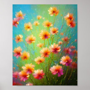 Poster Flores silvestres de laranja