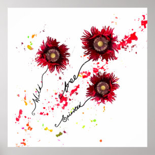 Poster Flores silvestres de papoila espinhadas e selvagen