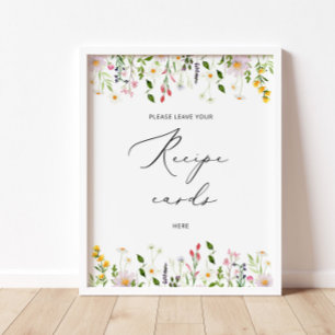 Poster Flores silvestres deixe seu cartão de receita aqui