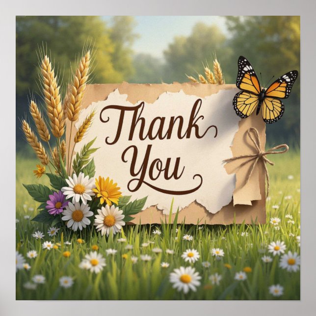 Poster Flores silvestres desenhadas à mão, pedúnculos de  (Frente)