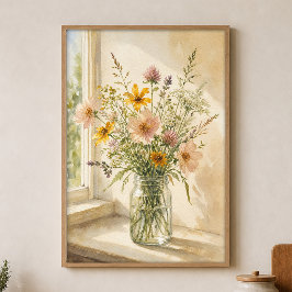 Poster Flores Silvestres em um Cartaz de Aquarela de Jarr