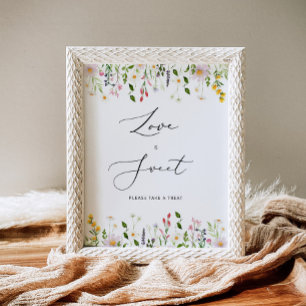 Poster Flores Silvestres O amor é doce aproveite um prese