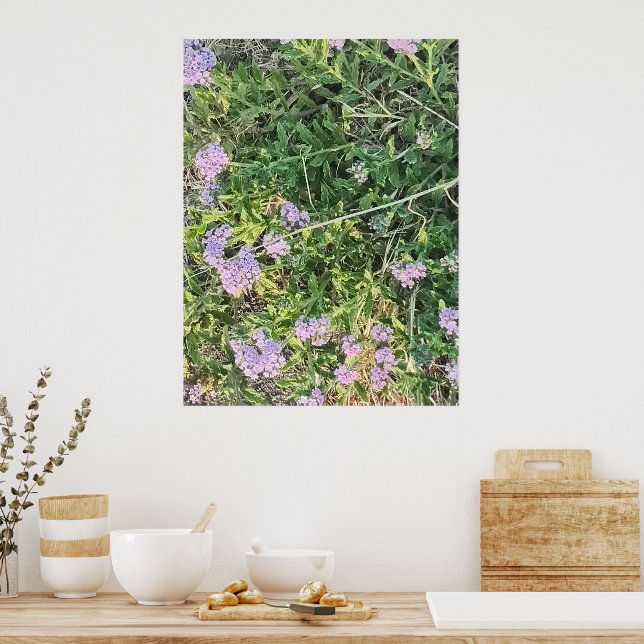 Poster Flores Silvestres Roxas em um Jardim Natural (Cozinha)