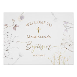 Pôster Flores silvestres Sinal de batismo do bebê