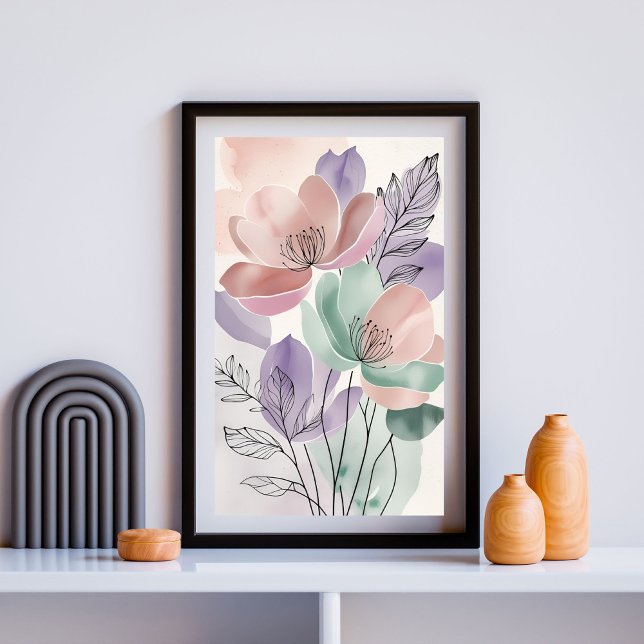 Poster Flores Silvestres Sussurrantes | Floral Botânica S (Criador carregado)