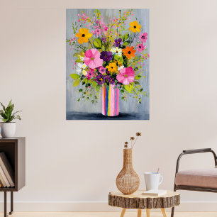 Poster Flores Texturizadas em um Vaso