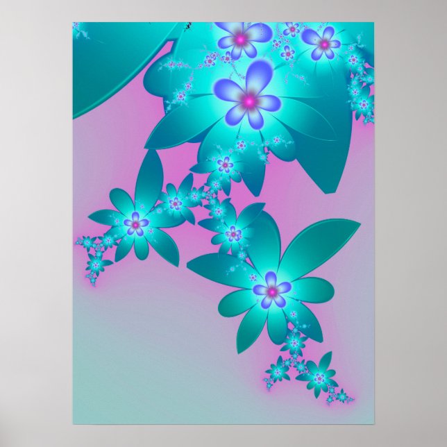 Poster Flores Turquesa (Frente)