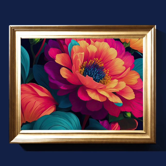 Poster Flores Upclose Pintadas Negrito 4:3 (Criador carregado)