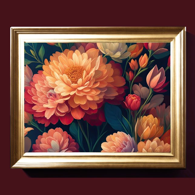 Poster Flores Upclose Pintadas Negrito 4:3 (Criador carregado)