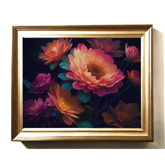 Poster Flores Upclose Pintadas Negrito 4:3 (Criador carregado)