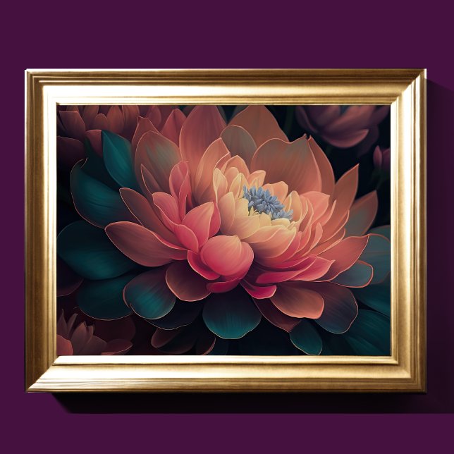 Poster Flores Upclose Pintadas Negrito 4:3 (Criador carregado)