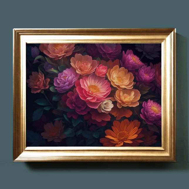 Poster Flores Upclose Pintadas Negrito 4:3 (Criador carregado)