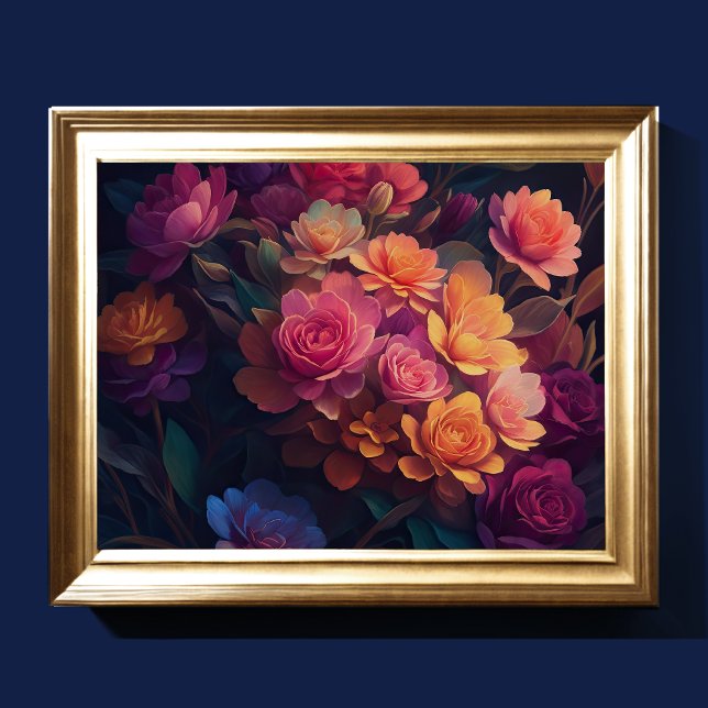 Poster Flores Upclose Pintadas Negrito 4:3 (Criador carregado)