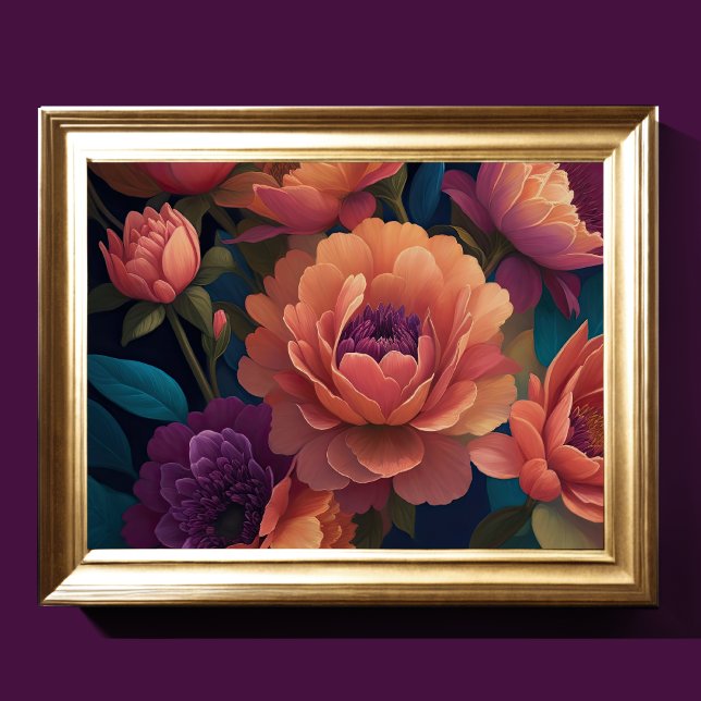 Poster Flores Upclose Pintadas Negrito 4:3 (Criador carregado)