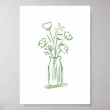 Flores Verdes | Botânica Mínima Desenhada à Mão