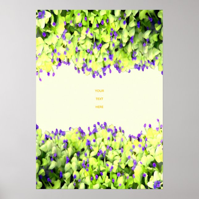 Poster flores verdes e roxos (Frente)