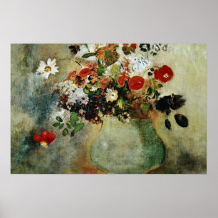 Pôster Flores Vermelhas, Flores Odilon Redon