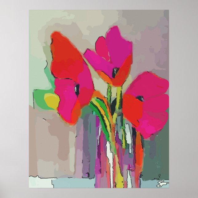 Poster Flores Vermelhas No Jar (Frente)