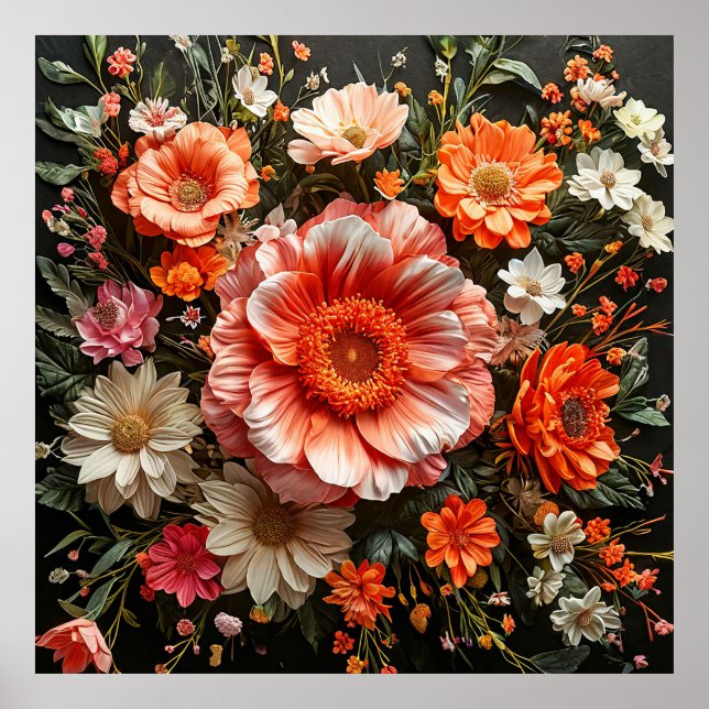 Poster Flores vibrantes (Frente)