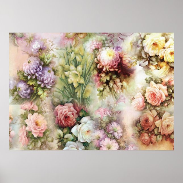 Poster Flores Vintage (Frente)