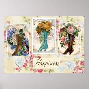 Poster Flores Vintage em Boots