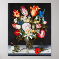 Flores Vintage em um Vidro por Ambrosius Bosschaer
