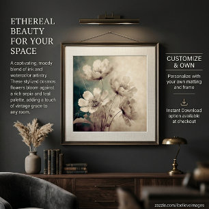 Poster Flores vintage suaves
